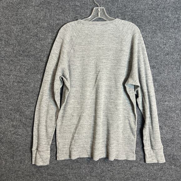 American Eagle Mens Thermal Knit Shirt Size XL Gray Long Sleeve Crew Neck Casual - Picture 5 of 8